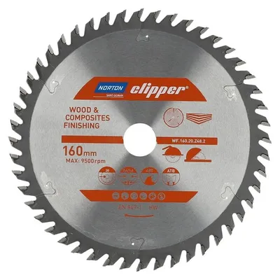 Productafbeelding van Norton Clipper zaagblad voor hout/composietmaterialen, 160x20 mm, 48 tanden