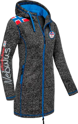 Zdjęcie produktu dla Nebulus polarowy płaszcz damski NORSKINI, ciepły płaszcz, płaszcz z kapturem, P5943 - damski, czarny, M/38