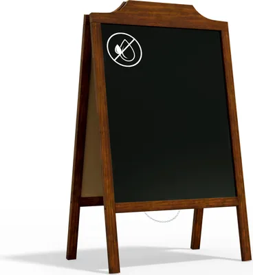 Produktbild von ALLboards Kundenstopper dekorativen Wellenform mit lackiertem Holzrahmen 100x60cm, Werbetafel, Gehwegaufsteller, Aufsteller, Straßenreiter, Kreide