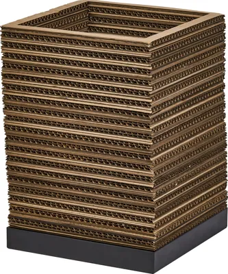 Obrázek produktu pro OSRAM Decor Cardboard Square stolní lampa hnědá z vlnité lepenky, lehká, E27, průměr 200 mm, stínidlo z recyklovaného materiálu, udržitelná díky vyměnitelnému světelnému zdroji, snadná instalace