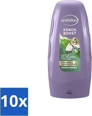 Produktbild von Andrélon Coconut Boost Conditioner - Intensive Pflege - 250 ml - Vorteilspack - 10 Stücke