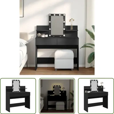 Obrázek produktu pro The Living Store Toaletní stolek s LED osvětlením černý 100x40x130 cm