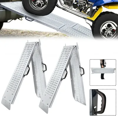 Obrázok produktu pre UISEBRT 2 X skladacia prístupová rampa Skladacie nakladacie rampy 400 kg / pár Max Skladacia rampa pre moto a prístupovú rampu 180 X 22,5 X 4,5 cm na kus Motocykel ATV Quad Car Loading Ramp