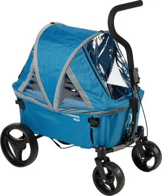 Obrázok produktu pre Beach Wagon MINI, skladací kompaktný ručný prepravný vozík, set so strieškou - svetlomodrý