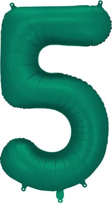 Produktbild von Folienballon Zahl „5“, 86cm, flaschengrün