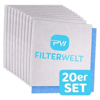 Produktbild von 20x Filtereinsatz Filterwelt® passend für Limodor Limot Compact 60/100 F/M – Lüftungsfilter 238 mm – Ersatzfilter Filtermatten Filter Lüfter 00070