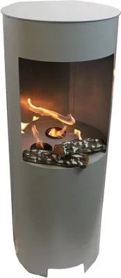 Produktbild von Ethanolkamin Gelkamin Höhe:100cm Breite:37cm freistehende Säule Kamin Silber