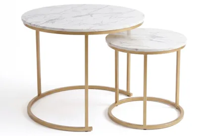 Zdjęcie produktu dla Zestaw 2 stolików kawowych okrągłych, Ø 60 cm x 50 cm