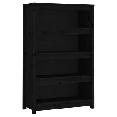 Obrázek produktu pro Knihovna černá 80x35x126 cm masivní borovice