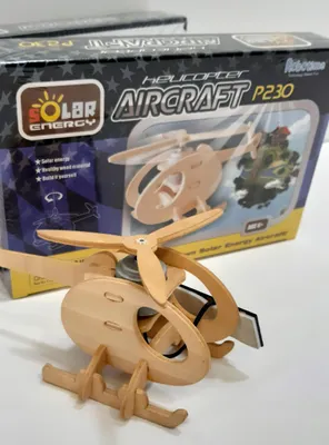 Produktbild von NORIMPEX Holz Hubschrauber Solar 3D Puzzle Bastelset