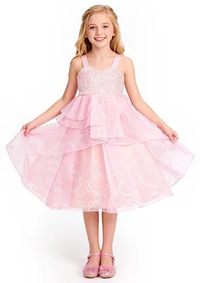 Produktbild von Prinzessinnenkleid Abendkleid Partykleid - Rosa - Tüll mit Pailletten - 5 bis 12 Jahre - Für Kinder und Verkleidung
