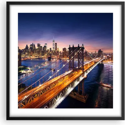 Produktbild von Gerahmtes Poster - Schwarzer Rahmen - Usa amerika new york manhattan - 50x50 cm - Wand Bild - Wanddeko - Wandbilder - Wandposter - Bilderrahmen - Bilder - Kunstdruck - Wandbild - P2BAC50x50-2820