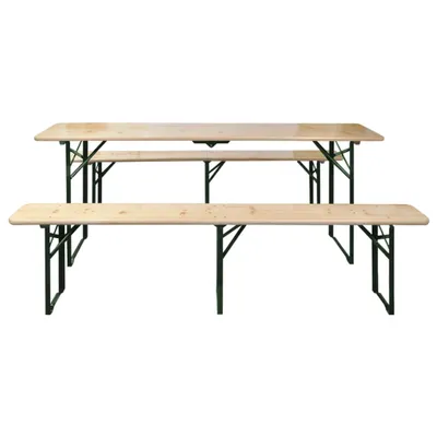Immagine prodotto di Tavolo da Birreria Pieghevole 2 Panche 220 cm Legno di Abete