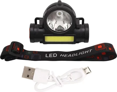 Obrázek produktu pro Outdoorová čelovka, IPX4, vodotěsná, velmi jasná, nabíjení přes USB, COB čelová svítilna pro běh, cyklistiku
