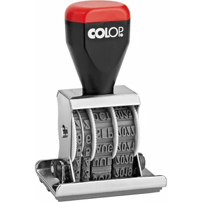 Produktbild von Colop 04060/L, Traditionell, Text/Datumsstempel, Kunststoff, Schwarz, Rot, Grau, Metall, Kunststoff