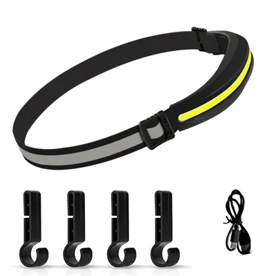 Produktbild von Wiederaufladbare Stirnlampe mit LED, COB-Flutlicht, wasserdicht, ideal für Camping, Laufen, Radfahren & Angeln