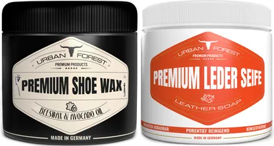 Produktbild von SPARSET Lederseife Sattelseife 500ml + Schuhcreme 250ml farblos mit natürlichem Bienenwachs zur professionellen Imprägnierung & Reinigung URBAN FOREST