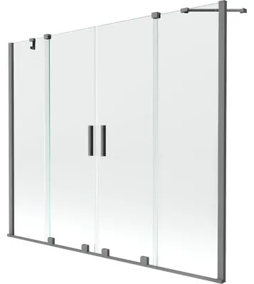 Obrázek produktu pro Mexen Velar Duo vanová zástěna 2-křídlová posuvná 200 x 150 cm, transparentní, gun metal - 896-200-000-02-95
