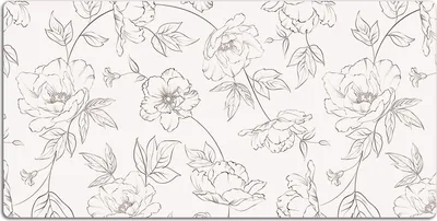 Produktbild von Schreibtischmatte Tischunterlage 120x60 cm Mauspad - Skizzierte Blumen