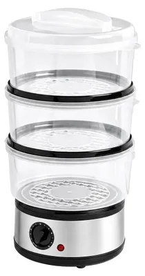 Produktbild von Elektrischer Dampfgarer, 3-stufiges Design, 60-Minuten-Timer, Schwarz