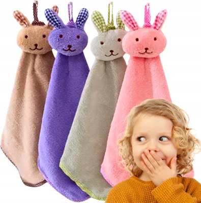 Produktbild von 4er Set Kinder Handtücher 30x30 – kleine Waschlappen für Hände & Gesicht, ideal für Kindergarten & Zuhause