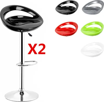 Produktbild von JEOBEST® 2er Set Barhocker aus Kunststoff, Barstuhl, Tresenhocker,  Küchenhocker Schwarz