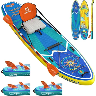 Productafbeelding van Opblaasbaar SUP-board Journey, 34 inch breed, met accessoires, ideaal voor beginners en yoga