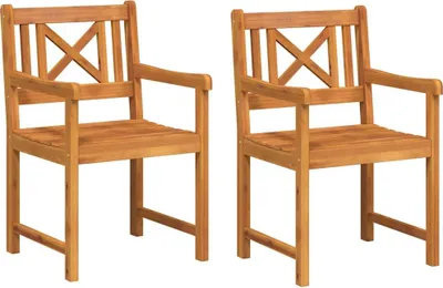 Produktbild von vidaXL Bank Outdoor 2 pcs Natur 56 x 55,5 x 90 cm Massivholz Akazie