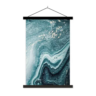 Produktbild von MuchoWow® Textilposter Edelsteine - Blau - Natur - Marmor - Abstrakt 120x180 cm mit schwarzem Rahmen - Fotos