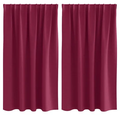 Produktbild von vidaXL Verdunkelungs-Vorhänge mit Ringen 2 pcs Weinrot 140 x 140 cm