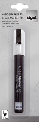 Immagine prodotto di Sigel® GL181 Pennarello a gesso 50 - punta a cuneo, 1-5 mm, bianco