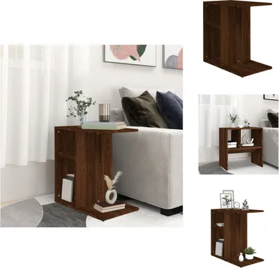 Obrázek produktu pro vidaXL Odkládací stolek hnědý dubový vzhled 50x30x50 cm materiál na bázi dřeva - Odkládací stolky