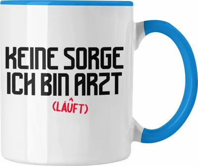 Produktbild von Trendation - Arzt Geschenk Tasse Lustig Männer Geschenkidee Kaffeetasse für Arzt Krankenhaus Ärzte (Blau)