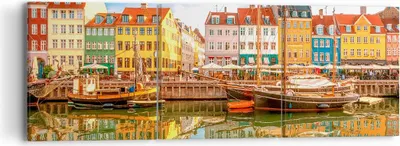 Produktbild von Bild auf Leinwand - Leinwandbild - Segelboote Wasser Architektur Hafen - 90x30cm - Wand Bild - Wanddeko - Leinwanddruck - Bilder - Kunstdruck - Leinwand bilder - Wandkunst - CA90x30-2873