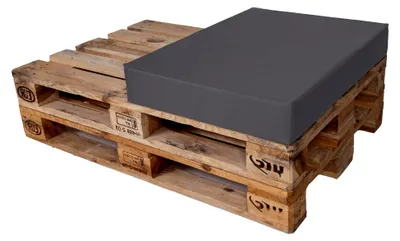 Produktbild von Halbes Palettenkissen 60x80x12cm Loungekissen wasserabweisend waschbar Palettenpolster (Grau)