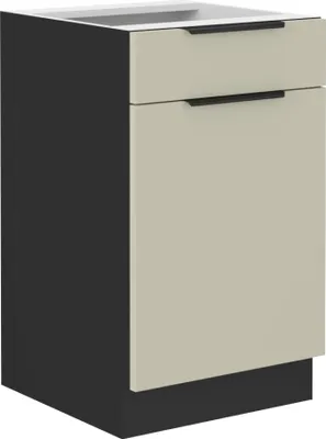 Produktbild von Kondela Unterer Küchenschrank Araka 50 D 1F 1S BB - Kaschmir / Schwarz