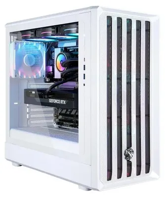 Image de Hyrican GAMEMAX CLAW WH 8112, processeur AMD Ryzen 5 9600X, 32 Go de RAM, disque SSD de 1 To, carte graphique NVIDIA GeForce RTX 5070 Ti, système d'exploitation Windows 11 Home