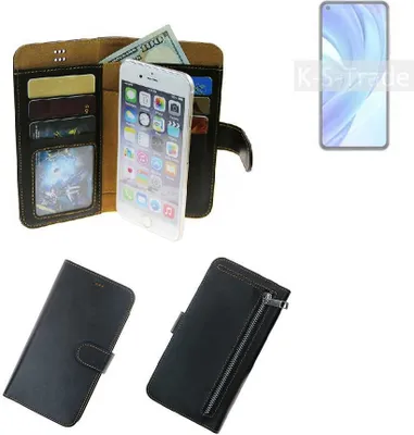 Produktbild von K-S-Trade Schutz Hülle kompatibel mit Xiaomi Mi 11 Lite IN Klapphülle Case Phone cover Slim Handytasche Handy Hülle schwarz aus Kunstleder (1 Stk)