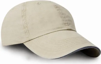 Produktbild von Result Headwear RC054X | Washed Sandwich Peak Cap / Kappe / Mütze / Hut - Farbe: Putty/Navy - Größe: One Size