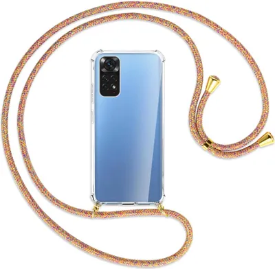 Produktbild von Handykette Backcover-Schutzhülle mit Band (Metall goldfarben) für Xiaomi Redmi Note 11S 4G - Rainbow