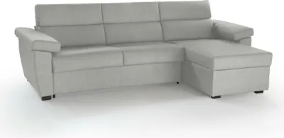 Immagine prodotto di Priverno - Divano Letto con Penisola, 285x160 cm Grigio Chiaro, Sfoderabile Italy