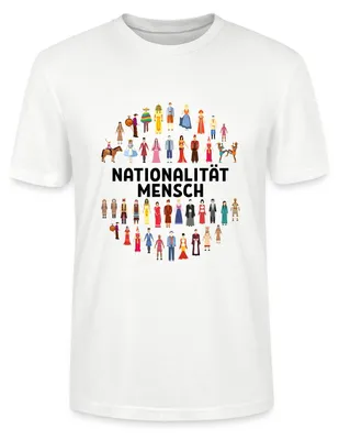 Produktbild von Spreadshirt Nationalität Mensch Statement Menschenrechte Uni Bio T-Shirt, L, Weiß