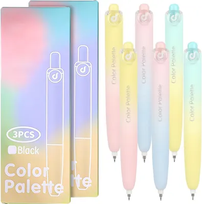 Productafbeelding van Balpenset met praktisch zakdesign - Set van 6 - 0,5 mm punt - Sneldrogende zwarte inkt voor kantoor - School en kinderen