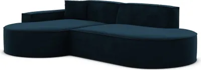 Produktbild von Samtstoff L-Form Lounge Studio Sofa Brevia Mitternachtsblau Links