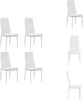 Obrázek produktu pro vidaXL Jídelní židle 4 ks. Bílá Imitace kůže - Jídelní židle