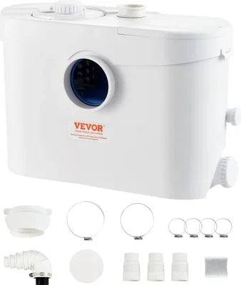 Produktbild von VEVOR Hebeanlage, 700 W, 9600 l/h Durchfluss, 10 m Förderhöhe, Zerkleinerer-Abwasserpumpe mit 3 Wassereinlässen für Toilette, Keller, Küche, Waschbecken, Badewanne, Abwasserentsorgung, Aufspülmaschine