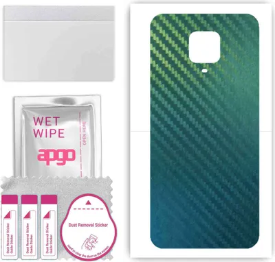 Produktbild von apgo Rückseite Schutzfolie, Skin, kompatibel mit Xiaomi Redmi Note 9 Pro, Hinten Displayschutzfolie aus Vinylfolie, kratzfest, einfache Montage - Kohlenstoff-Chamäleon CAKA1