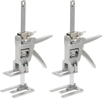 Image de TolleTour 2x Cric à main pour plaques de plâtre Cric pour armoires Jusqu'à 150Kg, Réglable 0cm-14.5cm