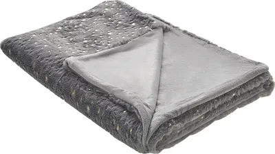 Produktbild von BELIANI Kuscheldecke Grau Polyester Stoff 150 x 200 cm mit Sternen Motiv für Bett Sofa Couch Sessel Erwachsene Kinder Wohnzimmer Schlafzimmer