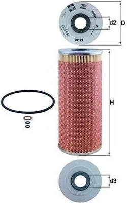 Produktbild von Ölfilter MAHLE OX 72D Filtereinsatz für BMW 5 Limousine (E34) für BERTONE Freeclimber SUV